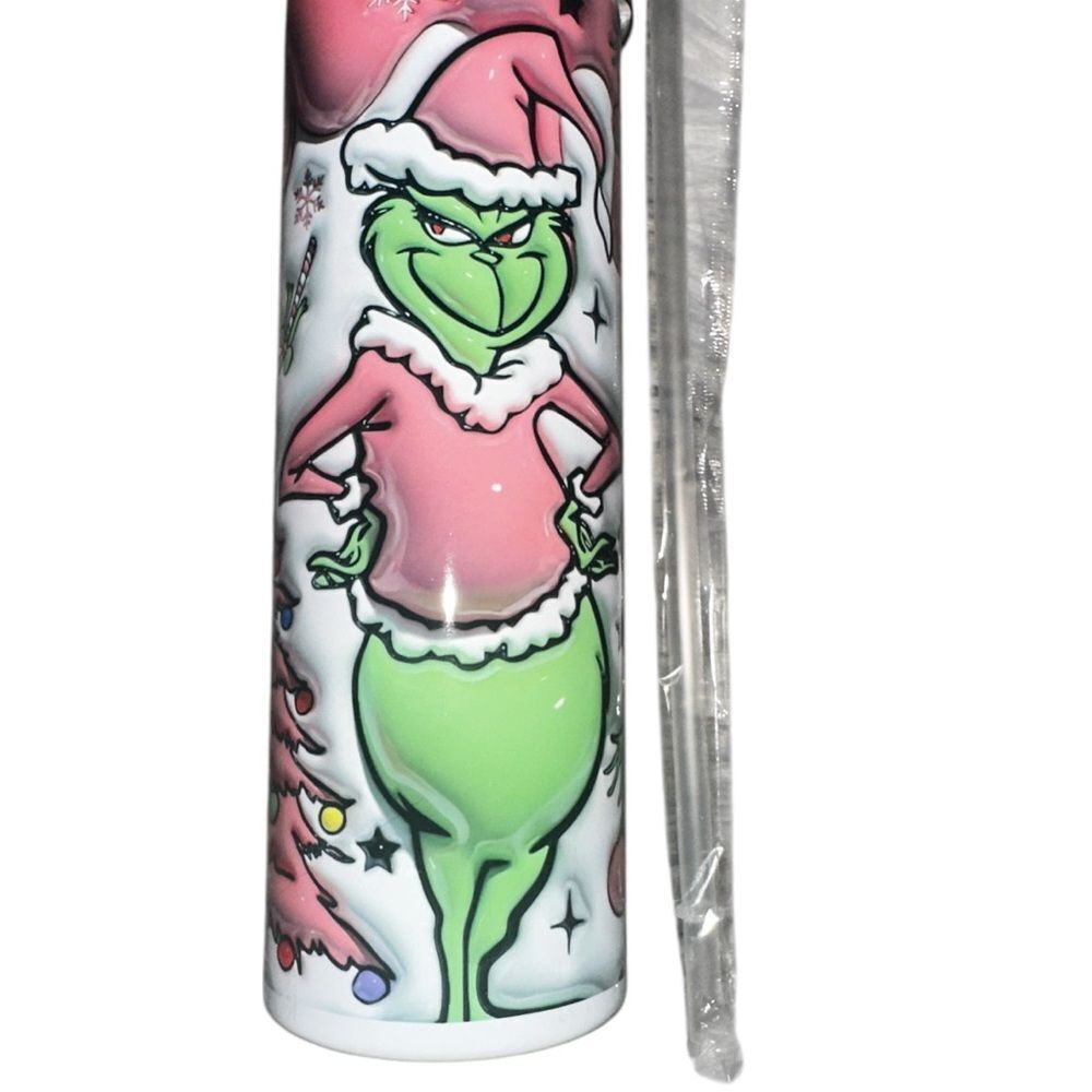 Grinch Christmas Tumbler with Straw